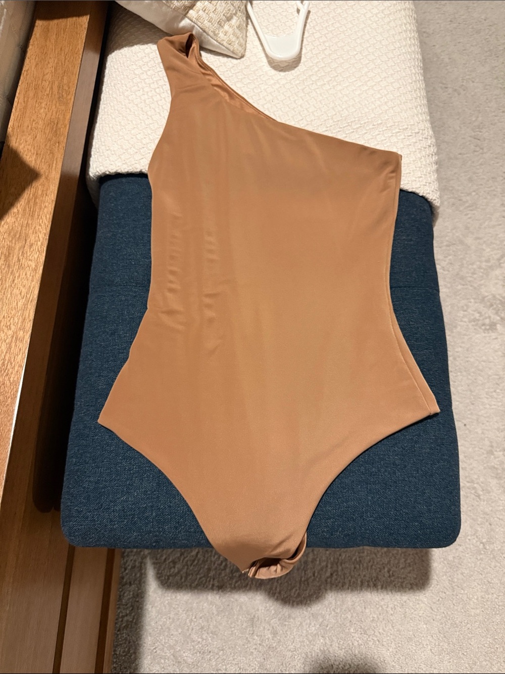 Kittenish One-Shoulder Bodysuit - Brown